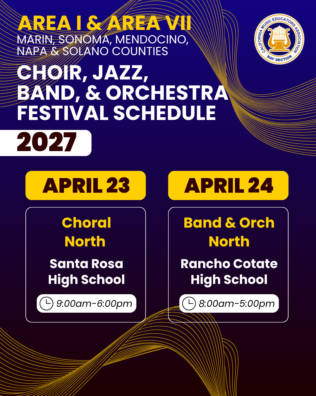 2027 Large Group Festivals - Area I & Area VII